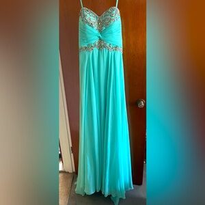 Mint/Teal strapless Prom Dress